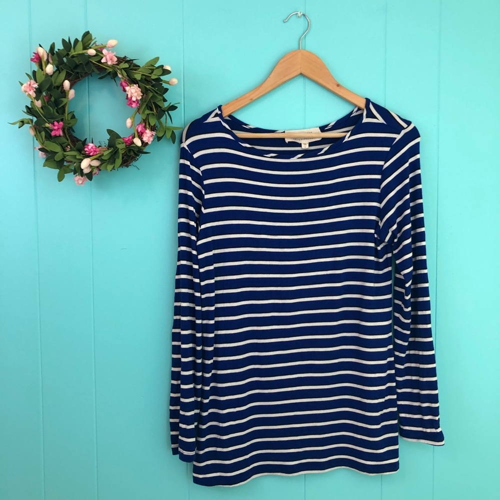 Amour Vert Anthropologie Blue Striped Tee Shirt